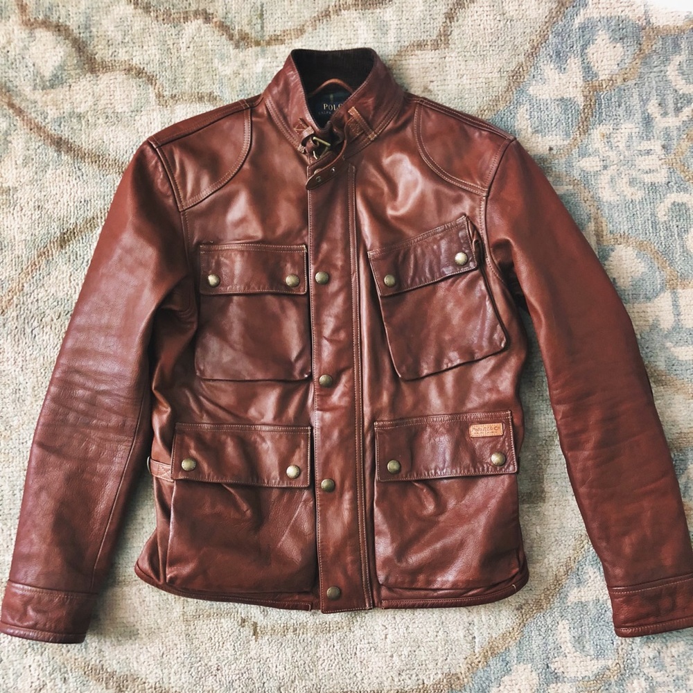Ralph Lauren Polo 4 button leather jacket